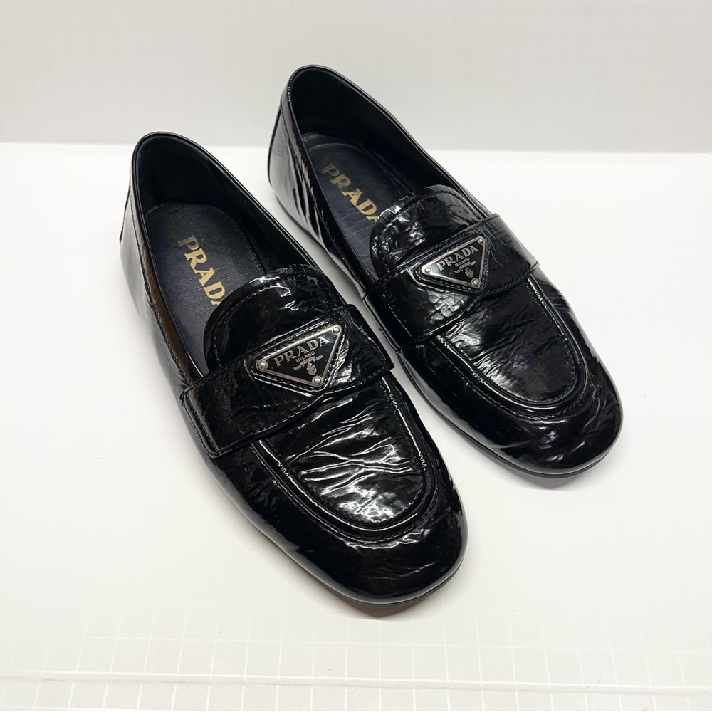 Prada Patent Leather Loafers Black Women’s Size 37